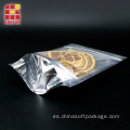 Ninguna bolsa de comida impresa Mylar Foil Stand Up Pouch con Ziplock